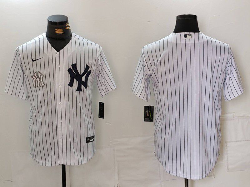 Men New York Yankees Blank White Stripe Game 2024 Nike MLB Jersey style 2->pittsburgh pirates->MLB Jersey